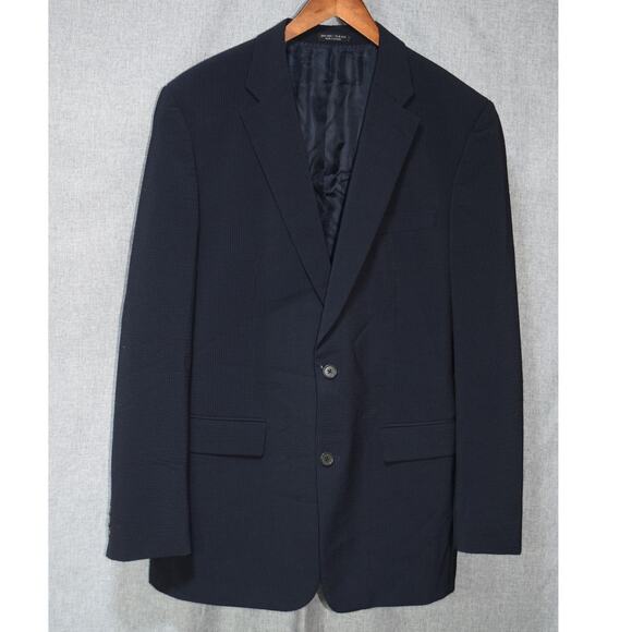 John Varvatos USA Navy Pinstripe Blazer 44L Sullivan Wool Blend Sport Coat